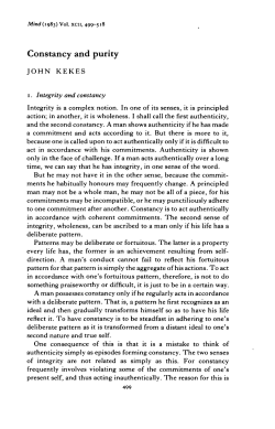 Constancy and purity