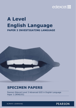A Level English Language - Edexcel