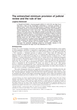 The entrenched minimum provision of judicial review and the rule of