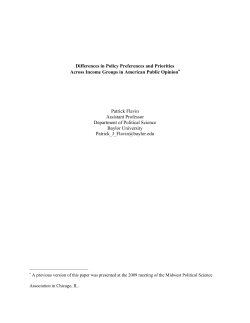 Differences in Policy Preferences and Priorities Across Income