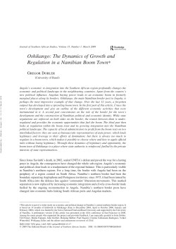 The Dynamics of Growth and Regulation in a Namibian Boom Town