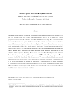 Electoral System Reform in Early Democratisers
