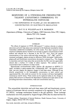 (catostomus commersoni) to hypersaline exposure