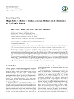 High Bulk Modulus of Ionic Liquid and Effects on Performance of