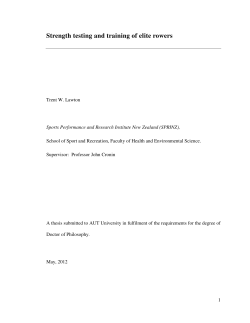 Strength testing and training of elite rowers