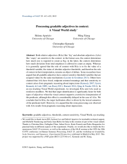 Processing gradable adjectives in context: A Visual World study