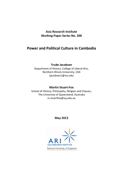 Power and Political Culture in Cambodia