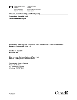 Proceedings of the regional peer review of the pre