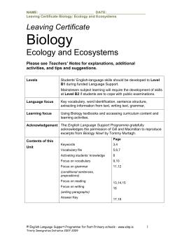 Leaving Certificate Biology: Ecology and