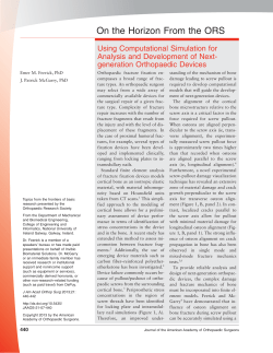 On the Horizon From the ORS - Orthopaedic Research Society