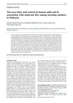 The trans fatty acid content in human milk and its association with