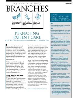 perfecting patient care - Jewish Healthcare Foundation
