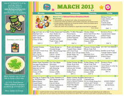 Monday Tuesday Wednesday Thursday Friday Menu includes one 1