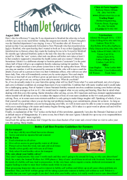 Bobby Calf Best Practice Guidelines for Farmers