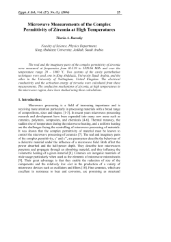 Microwave Measurements of the Complex Permittivity of - Eg-MRS