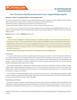 New Treatment with Plasma Exeresis for Non- Surgical