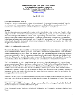 Something Beautiful From What`s Been Broken