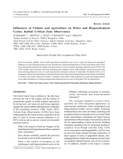 Influences of Climate and Agriculture on Water and Biogeochemical