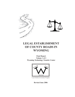 legal establishment of county roads in wyoming