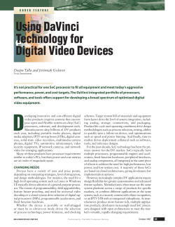 Using DaVinci Technology for Digital Video