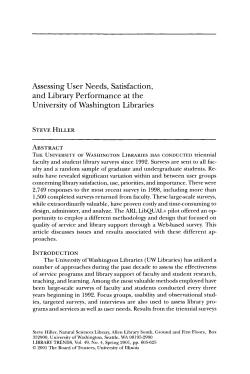 Assessing User Needs, Satisfaction, and Library