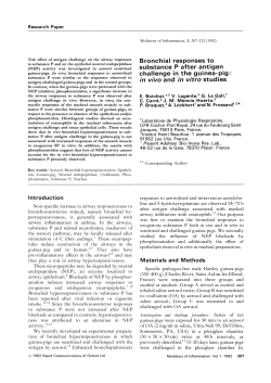 substance P after antigen challenge in the guinea-pig