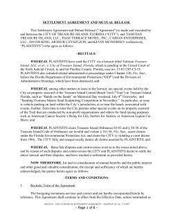 King vs. Treasure Island Settlement Offer