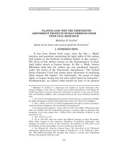 PLAYING GOD - College of Law - Loyola University New Orleans