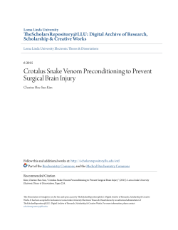Crotalus Snake Venom Preconditioning to Prevent Surgical Brain