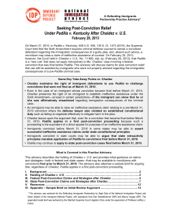 Seeking Post-Conviction Relief Under Padilla v. Kentucky
