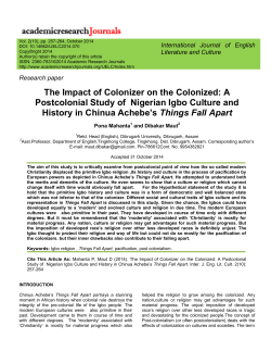 The Impact of Colonizer on the Colonized: A Postcolonial Study of