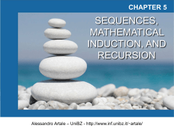 SEQUENCES, MATHEMATICAL INDUCTION, AND RECURSION