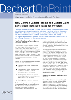 New German Capital Income and Capital Gains Laws Mean