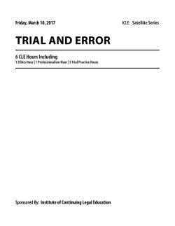 Trial and Error FRONTS.indd - Institute of Continuing Legal