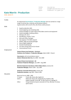 Kate Merrin - Production