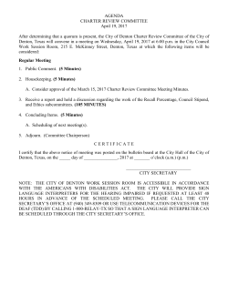 AGENDA CHARTER REVIEW COMMITTEE April 19