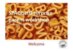SPAGhetti surprise parent workshop
