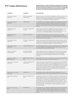 ETF Index Definitions