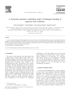 A molecular dynamics simulation study of hydrogen bonding in