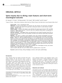 Spine trauma due to diving: main features and short-term