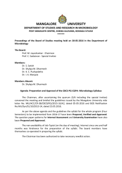 Microbiology - Mangalore University