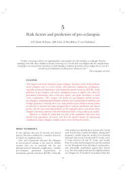 Risk factors and predictors of pre-eclampsia