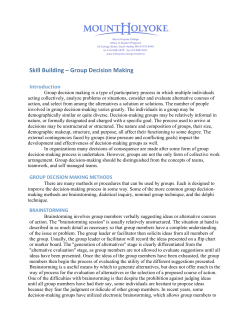 Skill Building &ndash; Group Decision Making