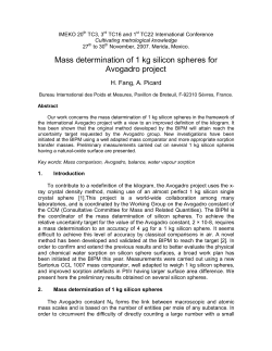 Mass determination of 1 kg silicon spheres for