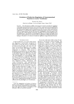 Evolution of Endocrine Regulation of Gastrointestinal Function in