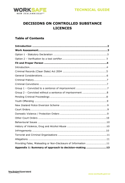technical guide decisions on controlled substance licences