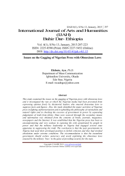 15. Issues on the Gagging of Nigerian Press with Obnoxious Laws