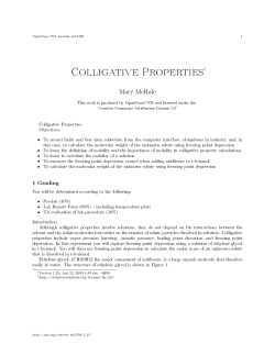 Colligative Properties