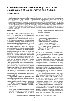 A `Member-Owned Business` Approach to the Classification of Co