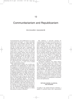 Communitarianism and Republicanism